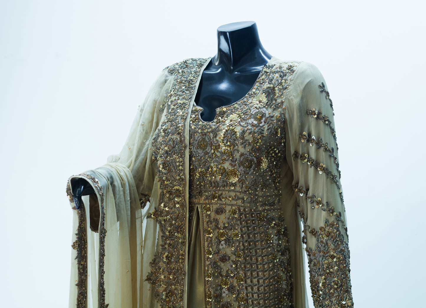 Ashnaa | Front Open Antique Dabka Work