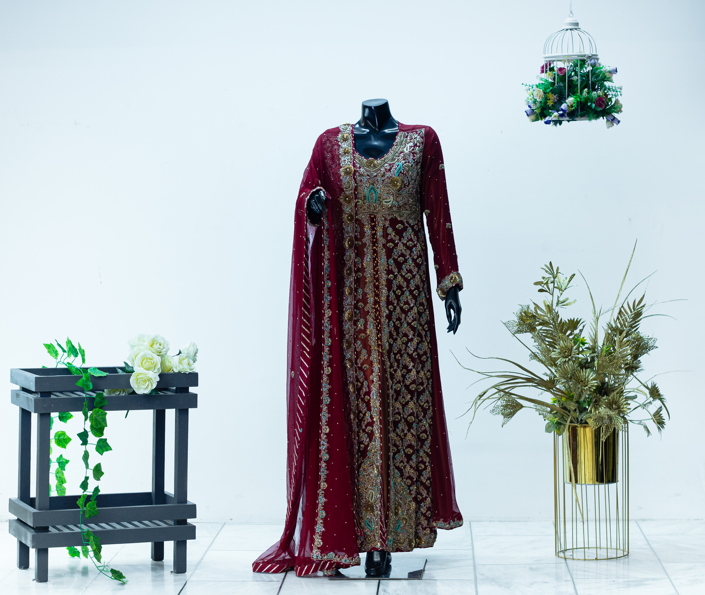 Zard Saaz | Chiffon Pearl Resham Kora
