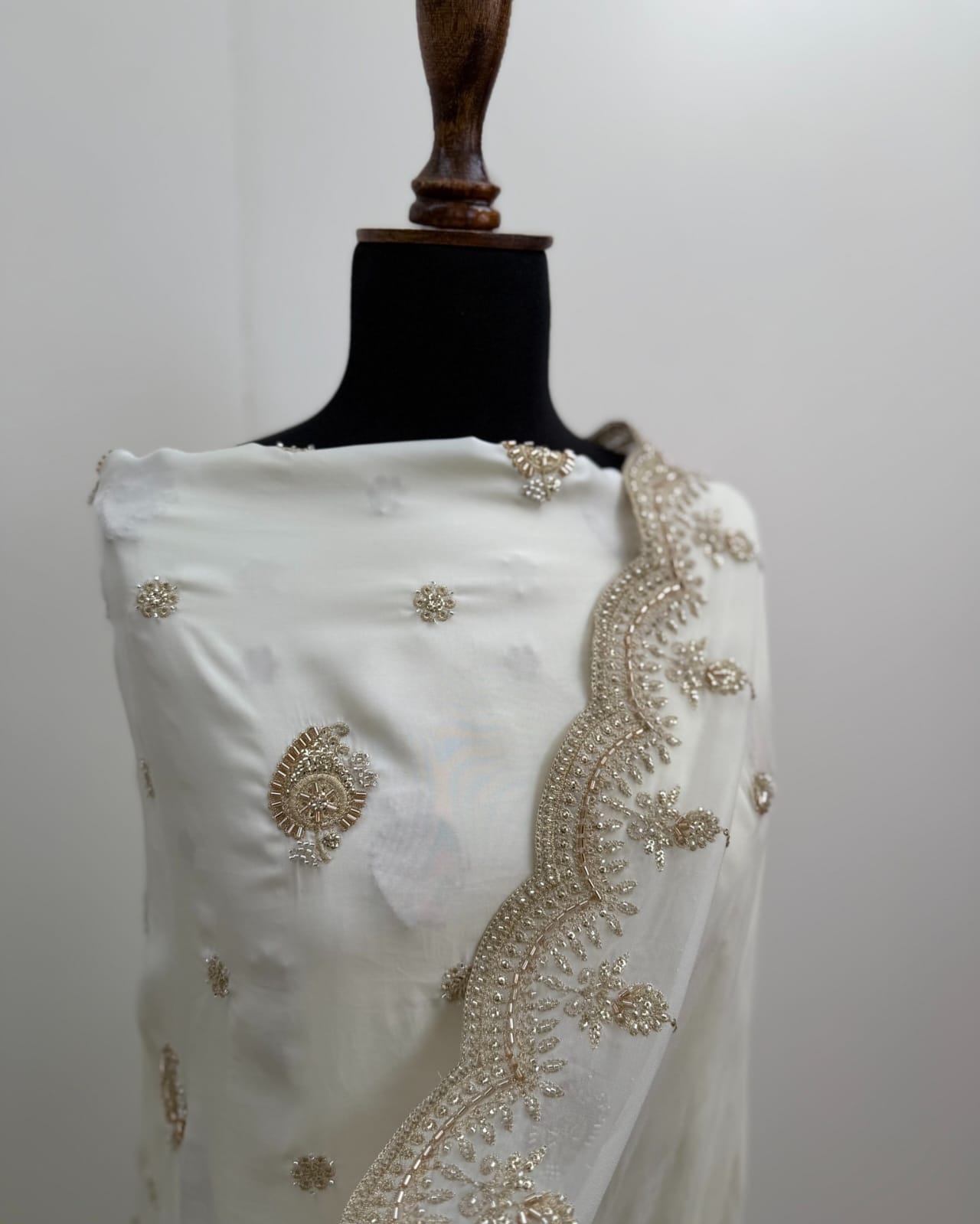 charmeuse silk with chiffone dupatta by nur