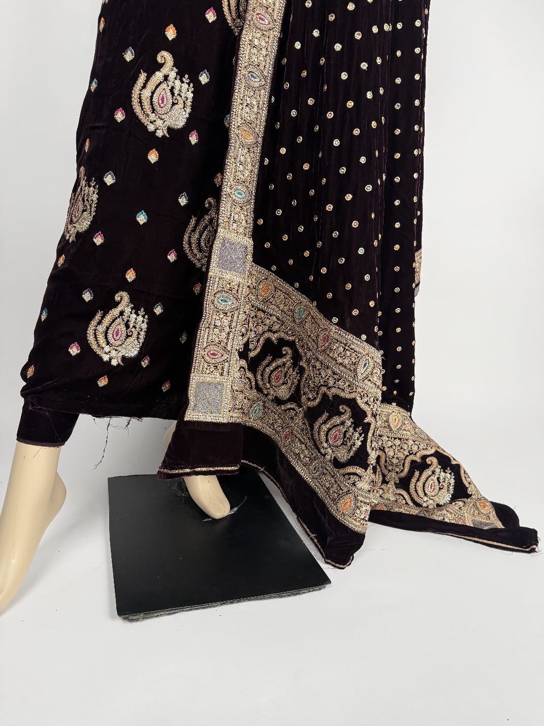 Velvet Zari work