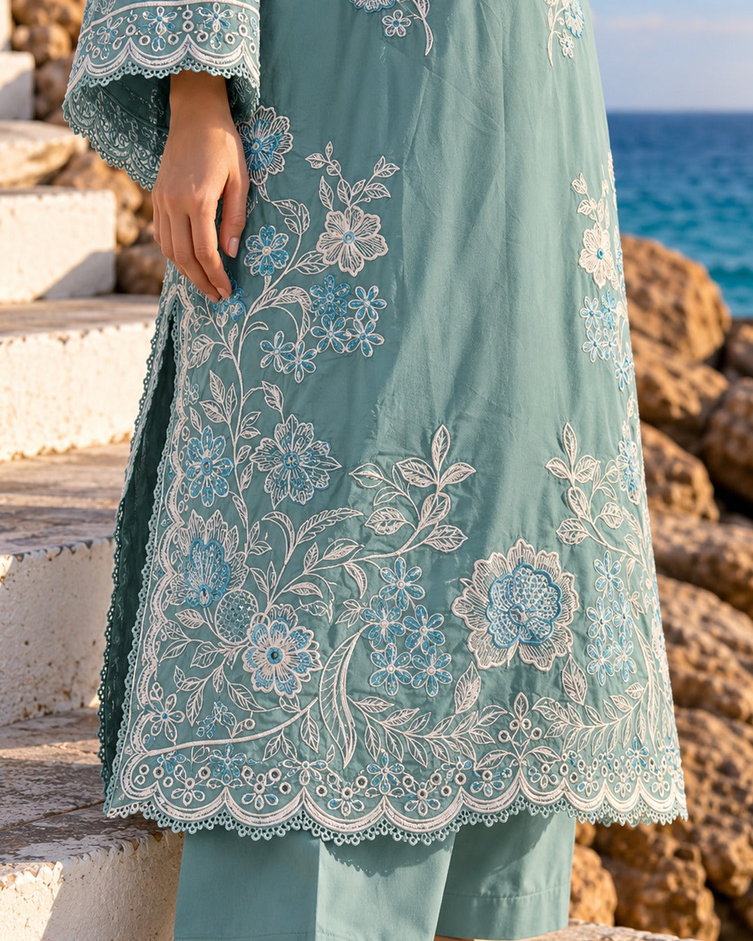 Seafoam Embroidered Co-ord Set