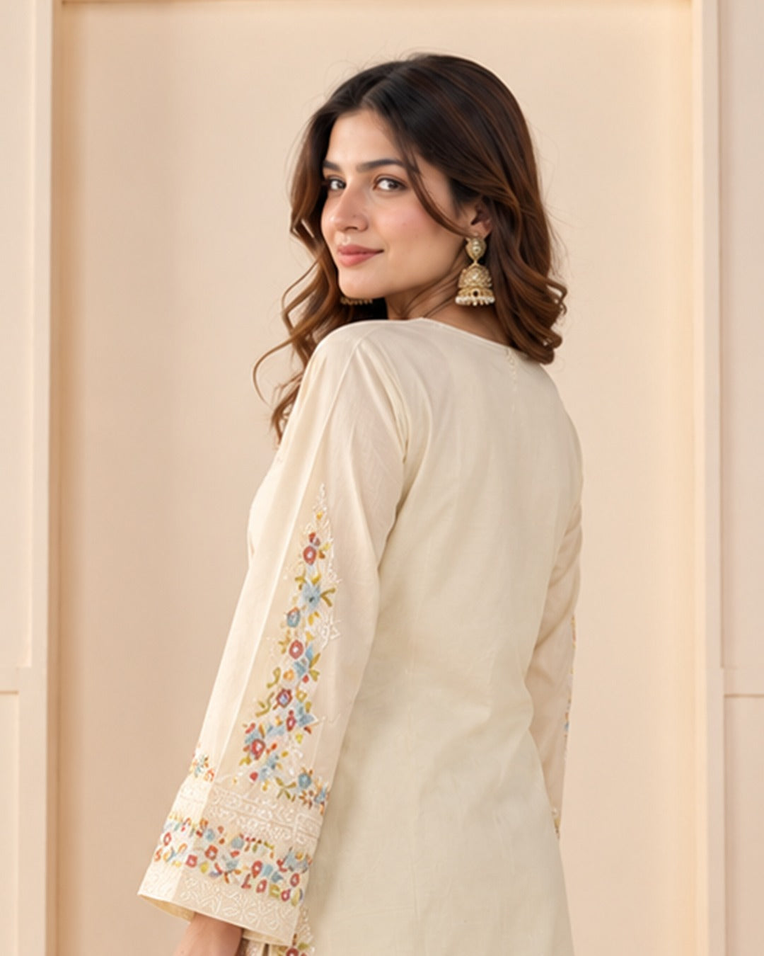 Ivory Embroidered Co-ord Set