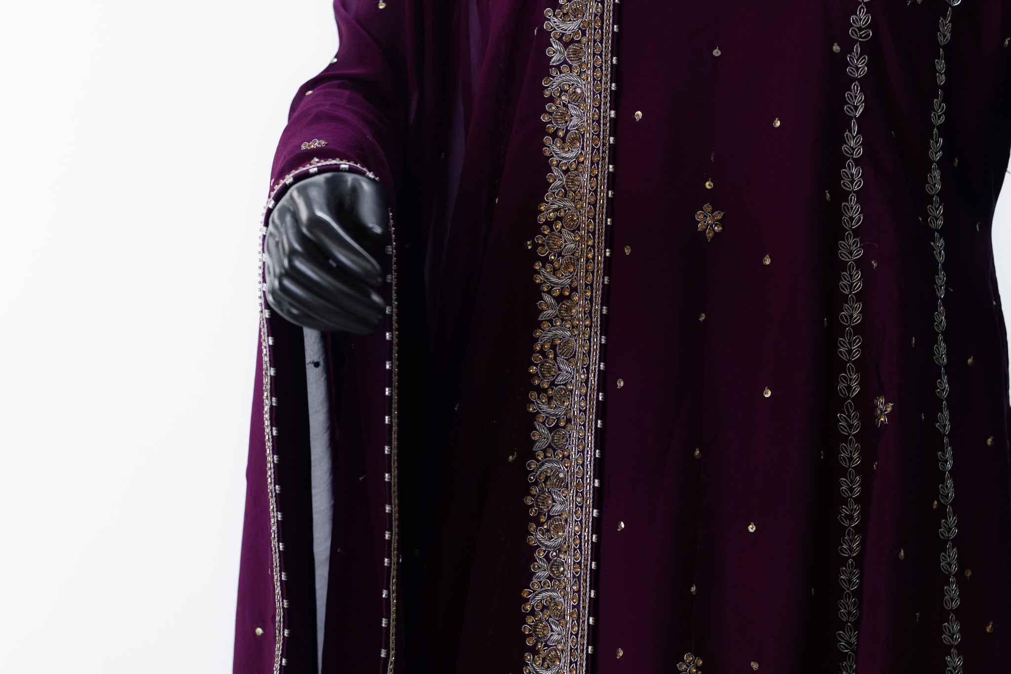 Sunehri Taar | Dabka Work Stone & Silk Matah Patti