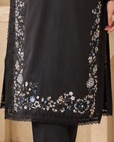 Charcoal Black Embroidered Co-ord Set