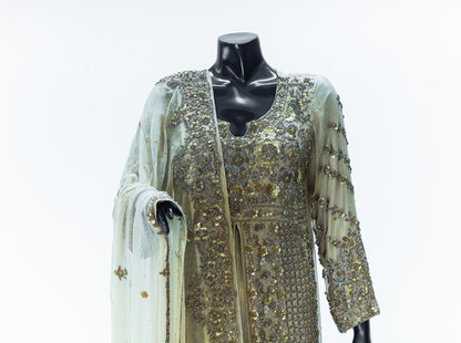 Ashnaa | Front Open Antique Dabka Work