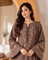 Mocha Brown Embroidered Co-ord Set