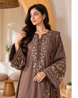 Mocha Brown Embroidered Co-ord Set