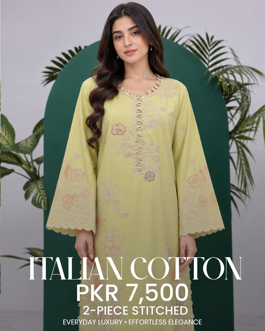 Lime Green Embroidered Co-ord Set