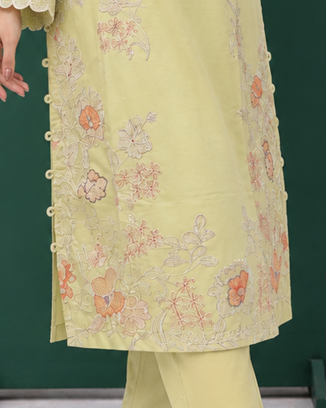 Lime Green Embroidered Co-ord Set