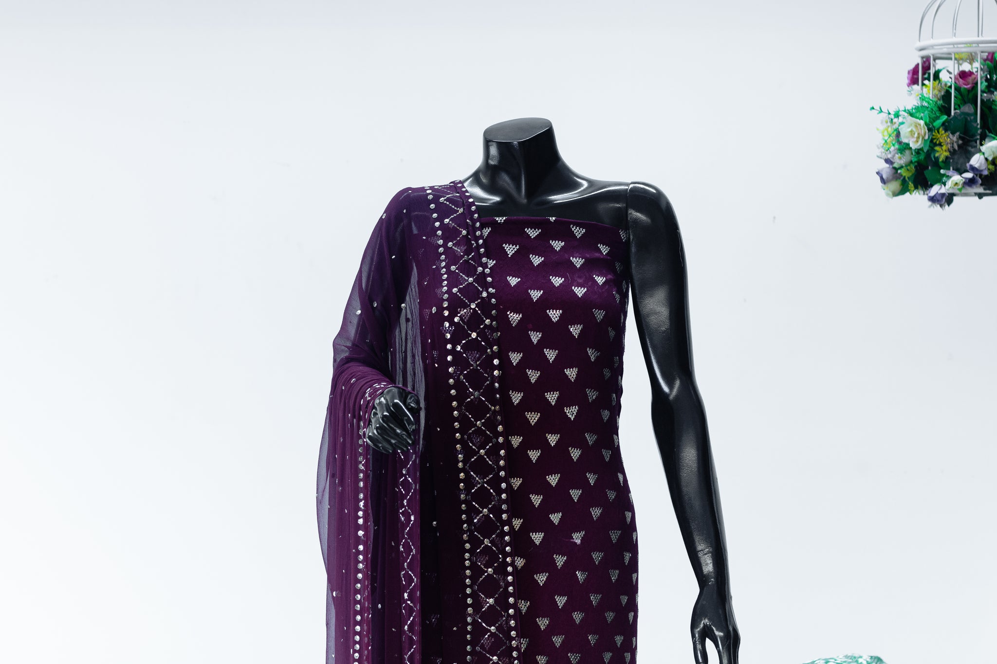 Zarbaft | Embose Silk With Kamdani Work