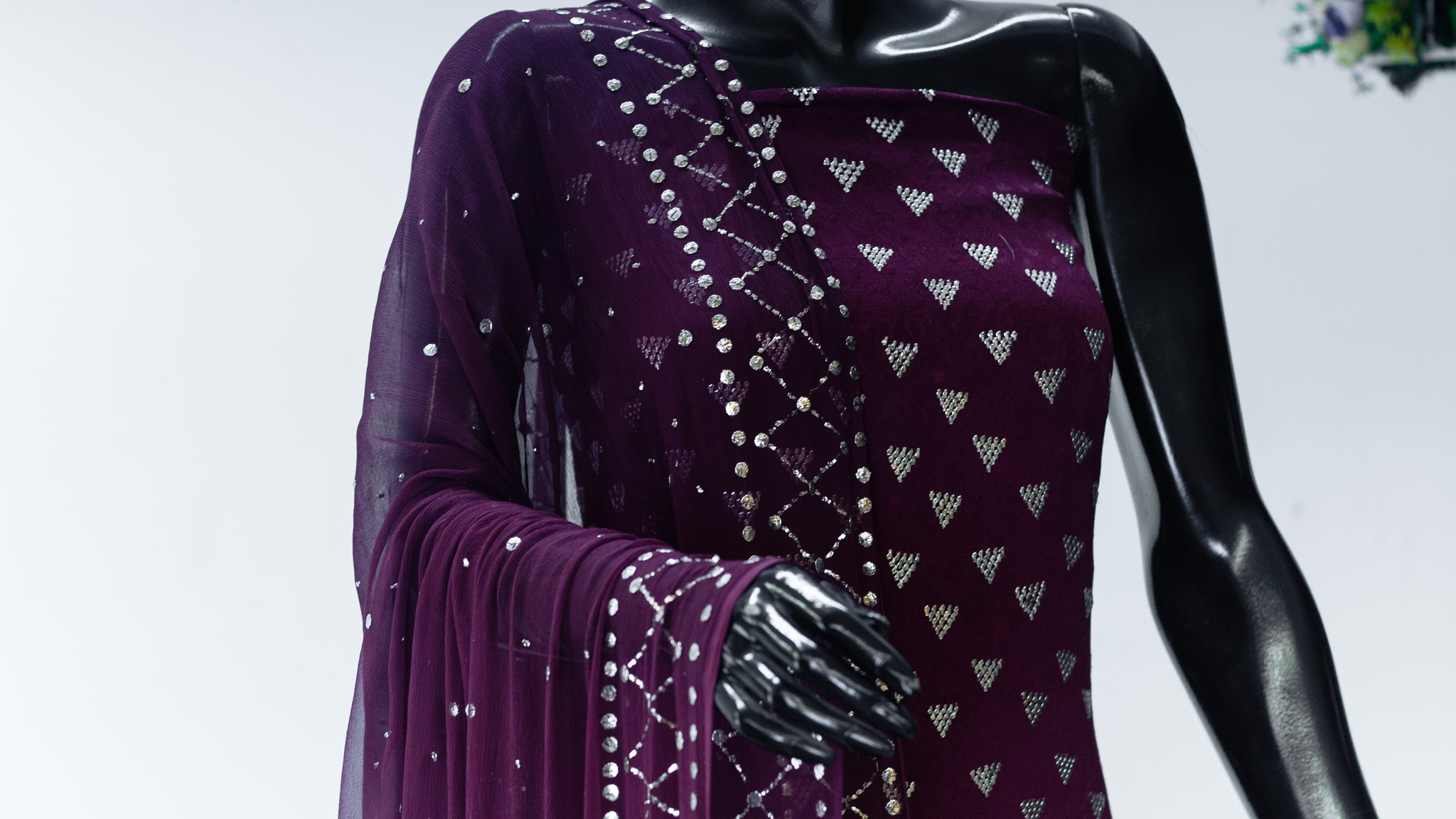 Zarbaft | Embose Silk With Kamdani Work
