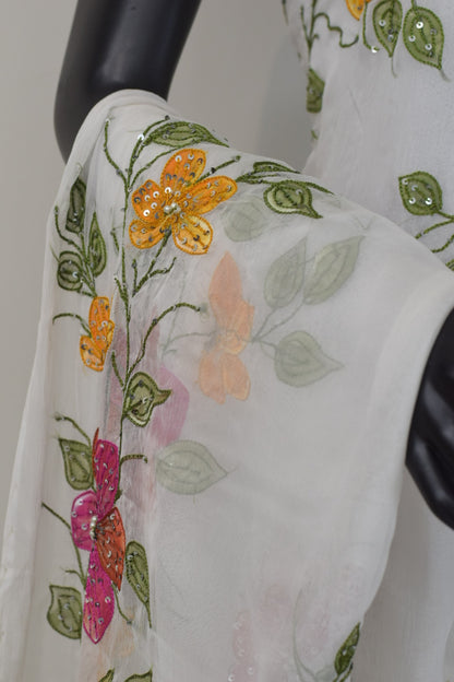 Gul Bahar - Hand Painted Brush Work | Chiffon