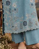 Dusty Blue Embroidered Co-ord Set