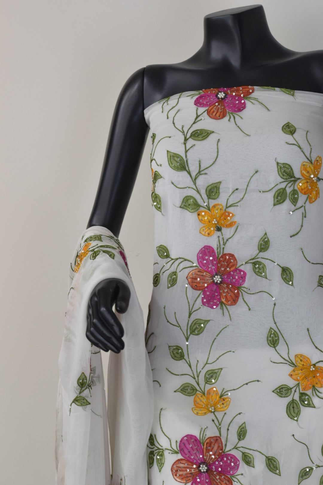 Gul Bahar - Hand Painted Brush Work | Chiffon