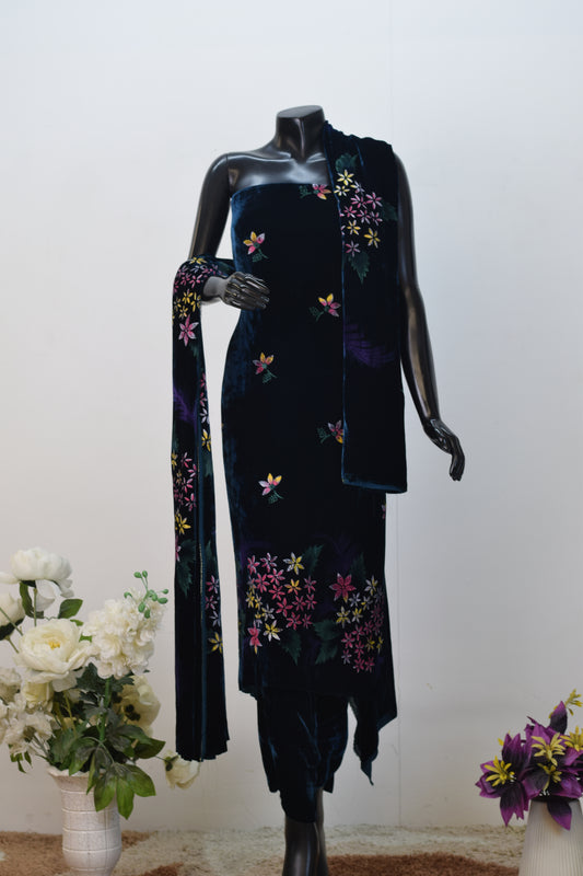 Pure Silk Velvet Hand Paint