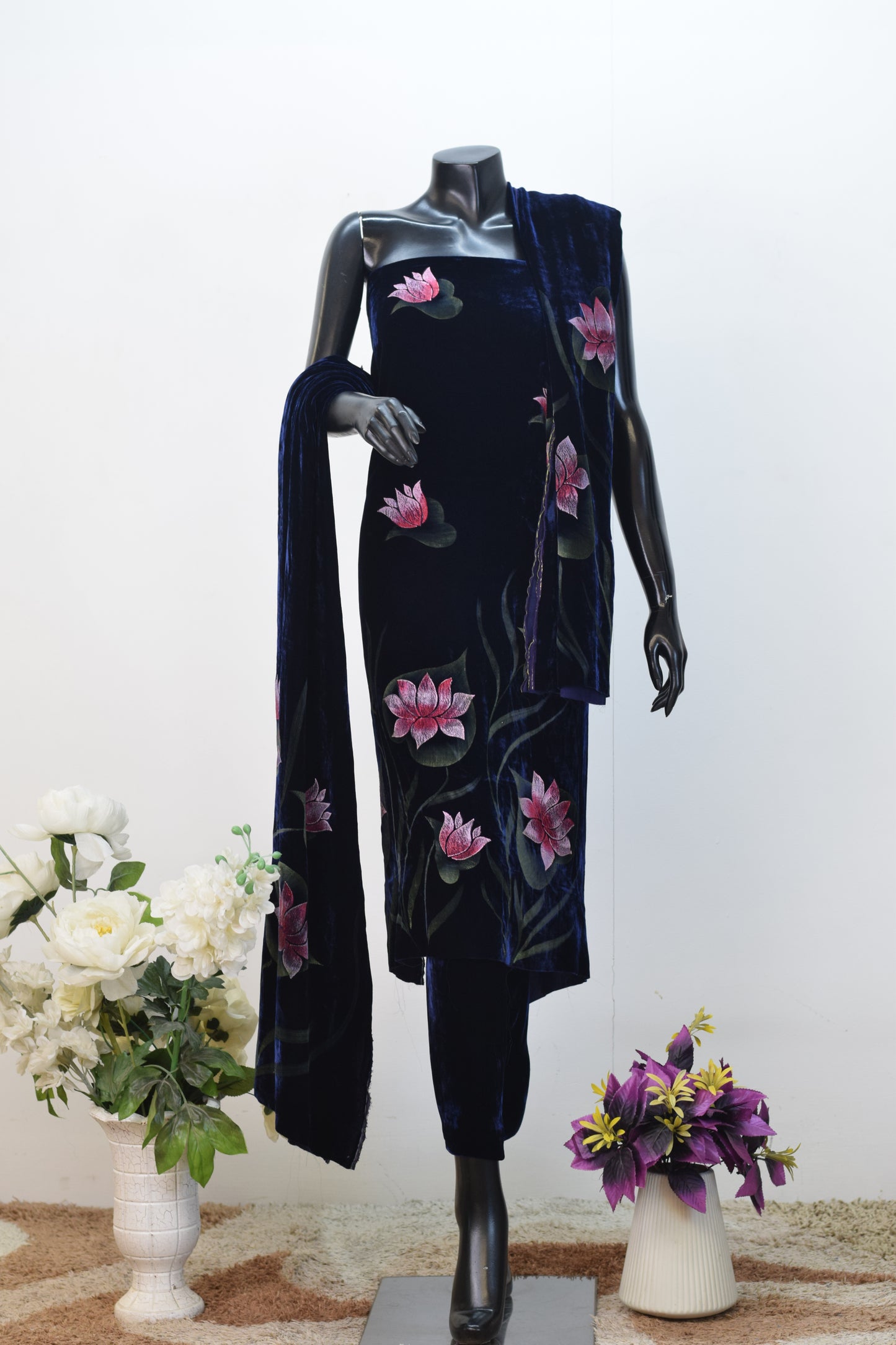 Pure Silk Velvet Hand Paint