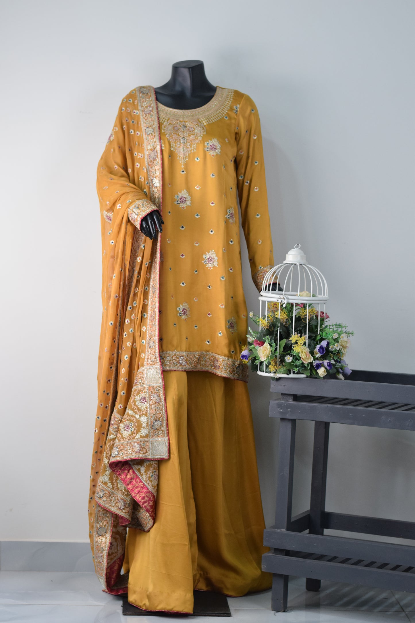 Pure Silk Embroidered 3-Piece Suit