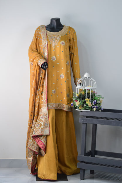 Pure Silk Embroidered 3-Piece Suit