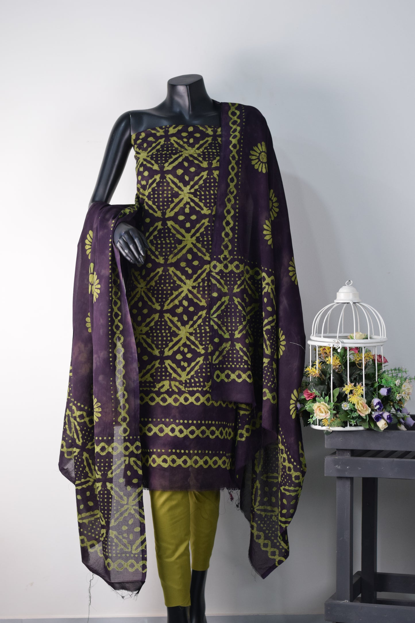 Swiss Batiq Printed 3-Piece Suit