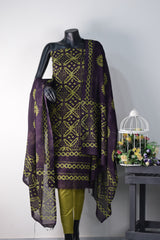 Swiss Batiq Printed 3-Piece Suit