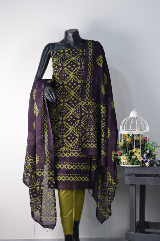 Swiss Batiq Printed 3-Piece Suit