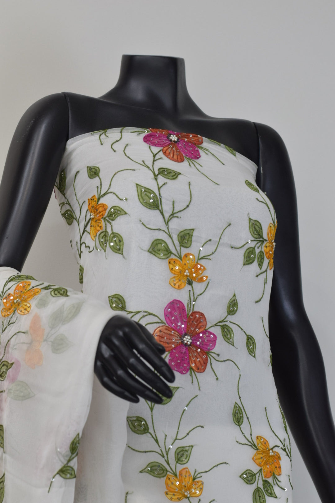Gul Bahar - Hand Painted Brush Work | Chiffon