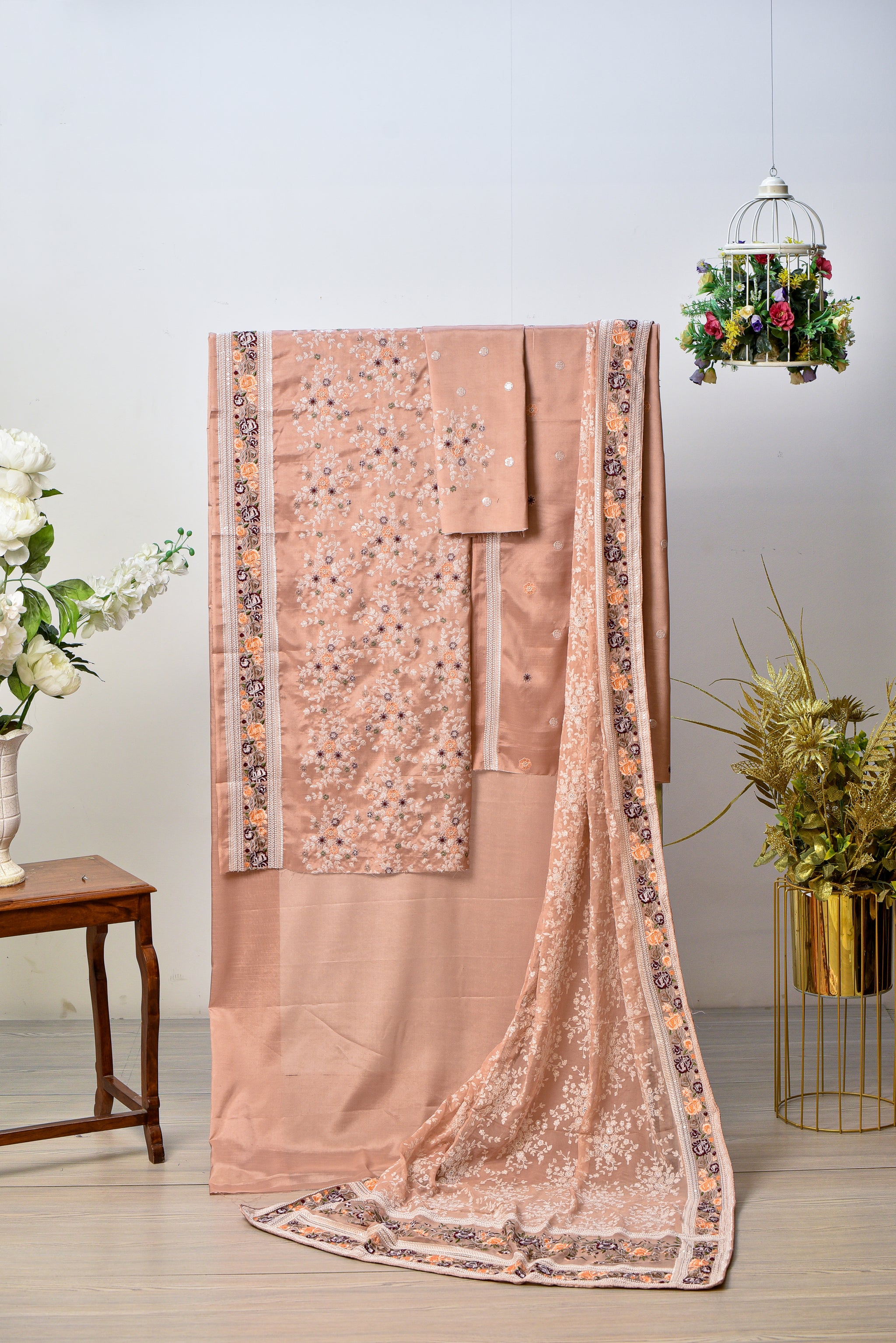 Nazm-e-Silk | Raw Silk & Chiffon Trouser