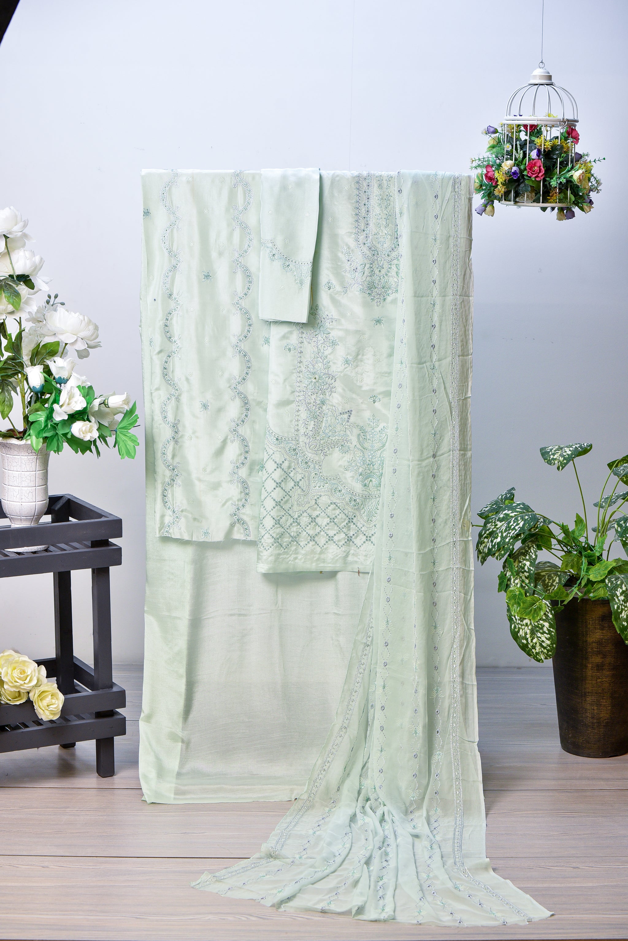 Jashn | Raw Silk Multi Embroidery & Dupatta Chiffon