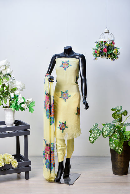 Mahroosh | Brush Print & Hand Work Dupatta Chiffon