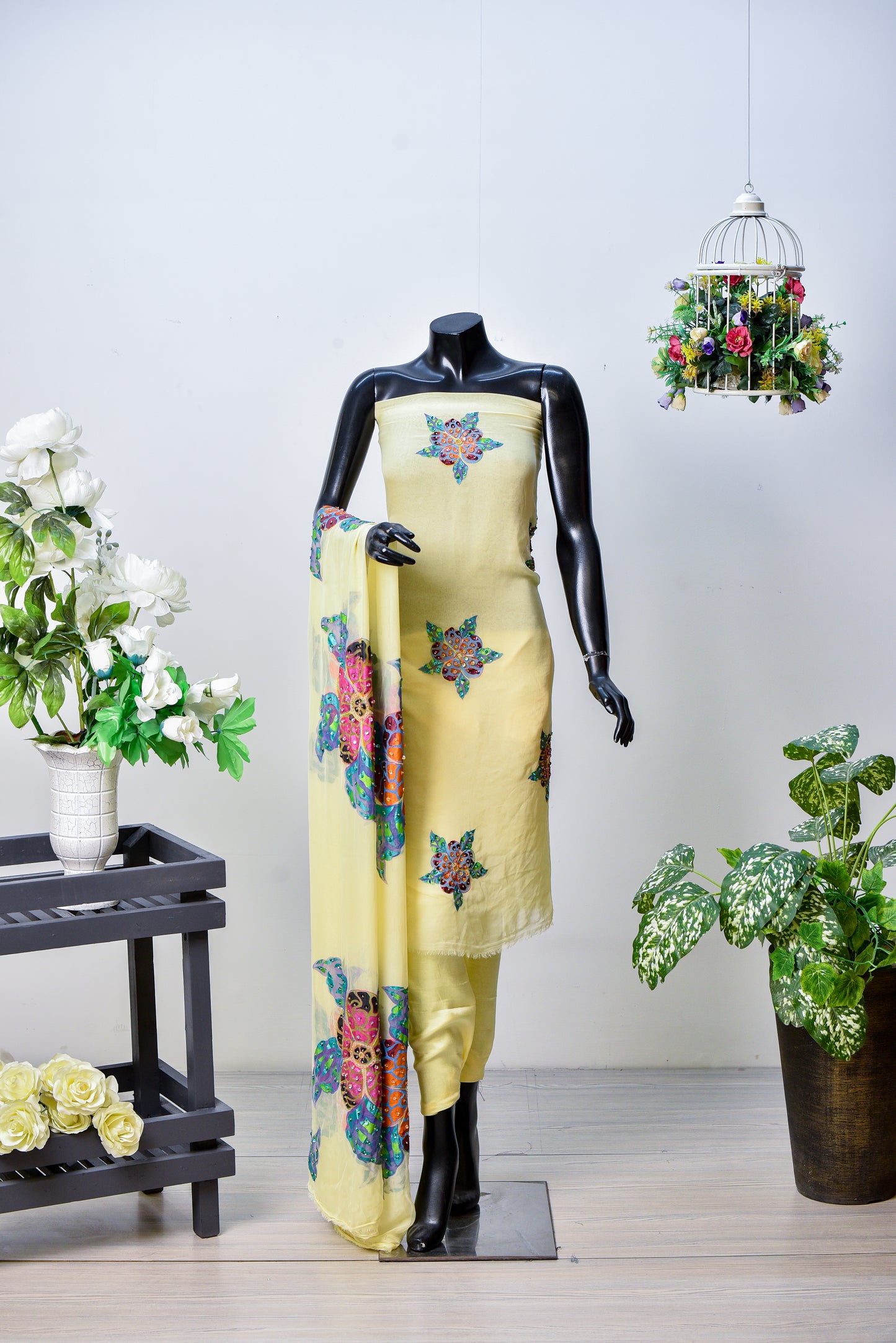 Mahroosh | Brush Print & Hand Work Dupatta Chiffon