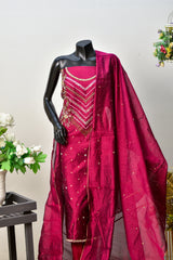 Dhaani Raat | Antique Hand Work & Mirror Silk Trouser