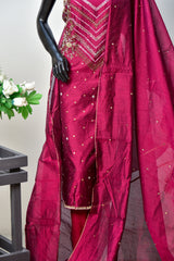 Dhaani Raat | Antique Hand Work & Mirror Silk Trouser
