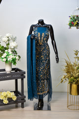 Narm Saaz | Chiffon With Resham Dabka & Chiffon Trouser