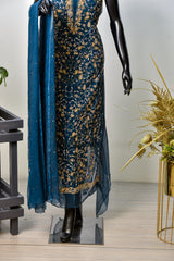 Narm Saaz | Chiffon With Resham Dabka & Chiffon Trouser