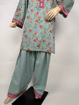 Portia | Teal Blossom 2-Piece Unstitched Printed Lawn Suit