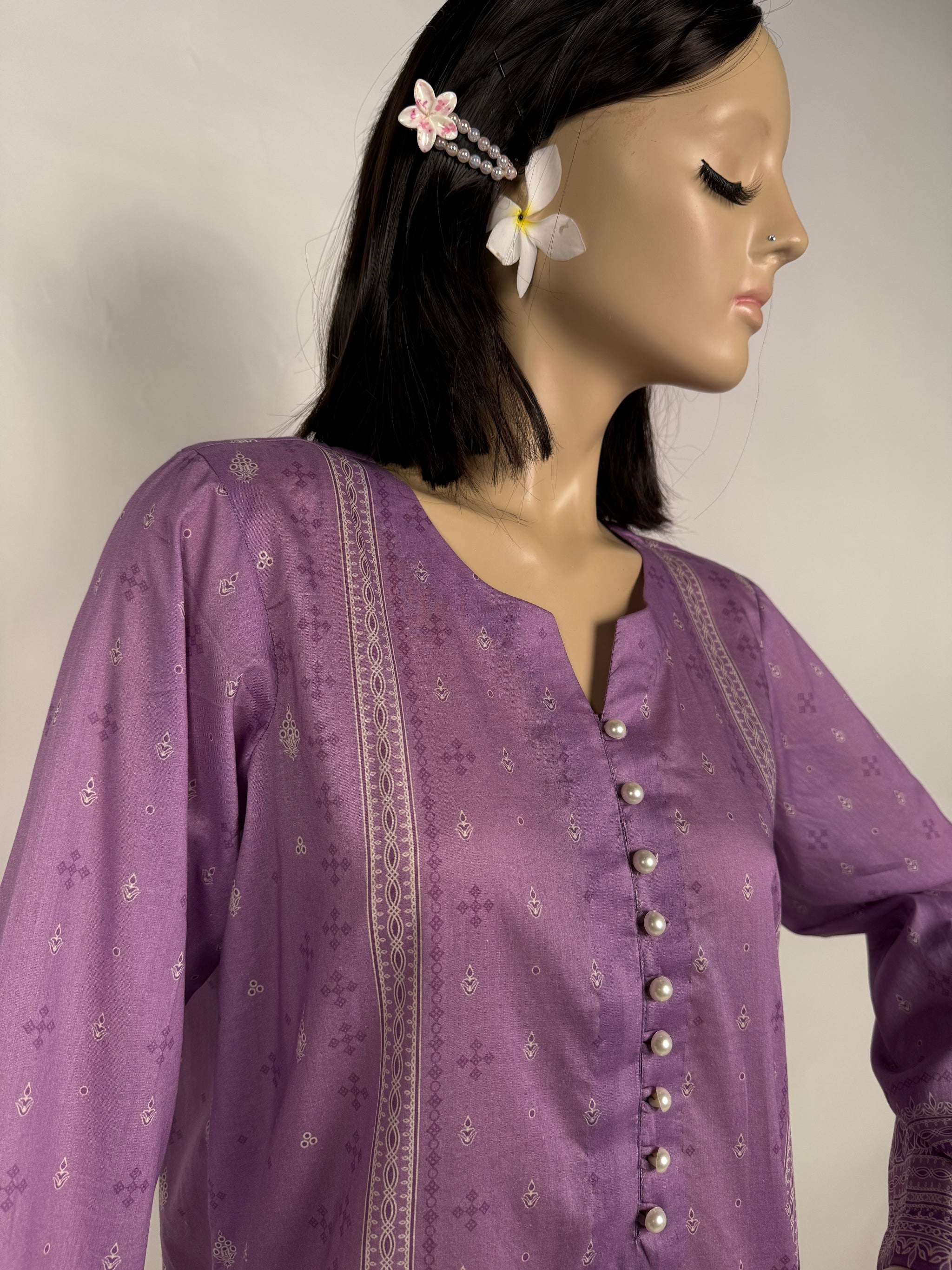 Portia | Mauve 2-Piece Unstitched Printed Lawn Suit