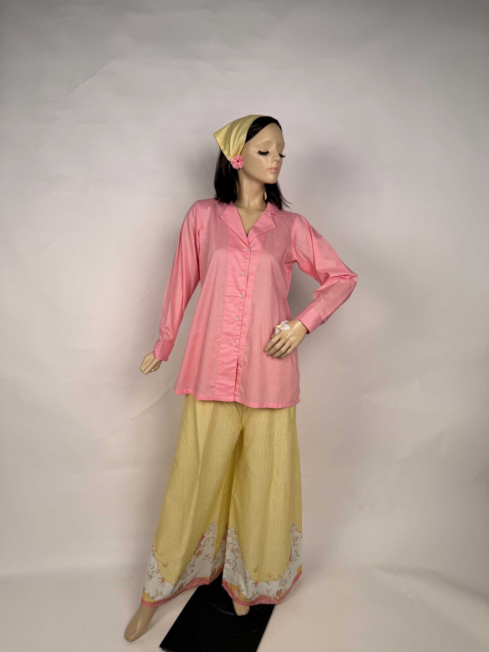 Portia | Sunshine & Pink 2-Piece Unstitched Printed Lawn Suit