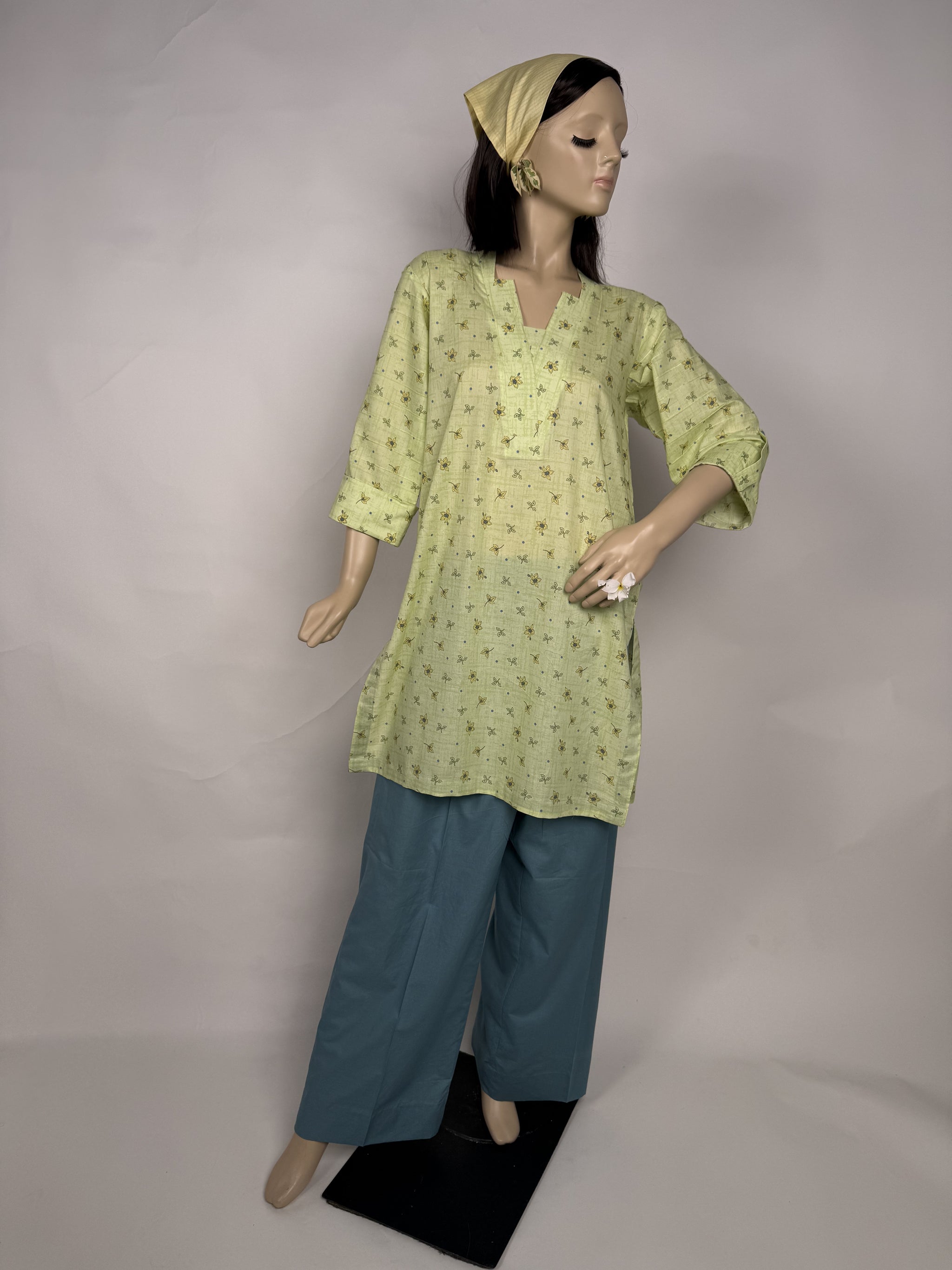 Portia | Lime Breeze 2-Piece Unstitched Printed Lawn Suit