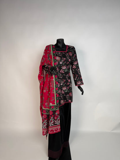 Portia Lawn | Midnight Floral 3-Piece Unstitched Suit – Summer 2026