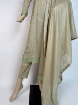 Portia Chikankari Lawn | Golden Sand Chikankari 3-Piece Unstitched Luxury Lawn