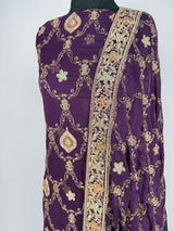 Imperial Purple Zari Chiffon