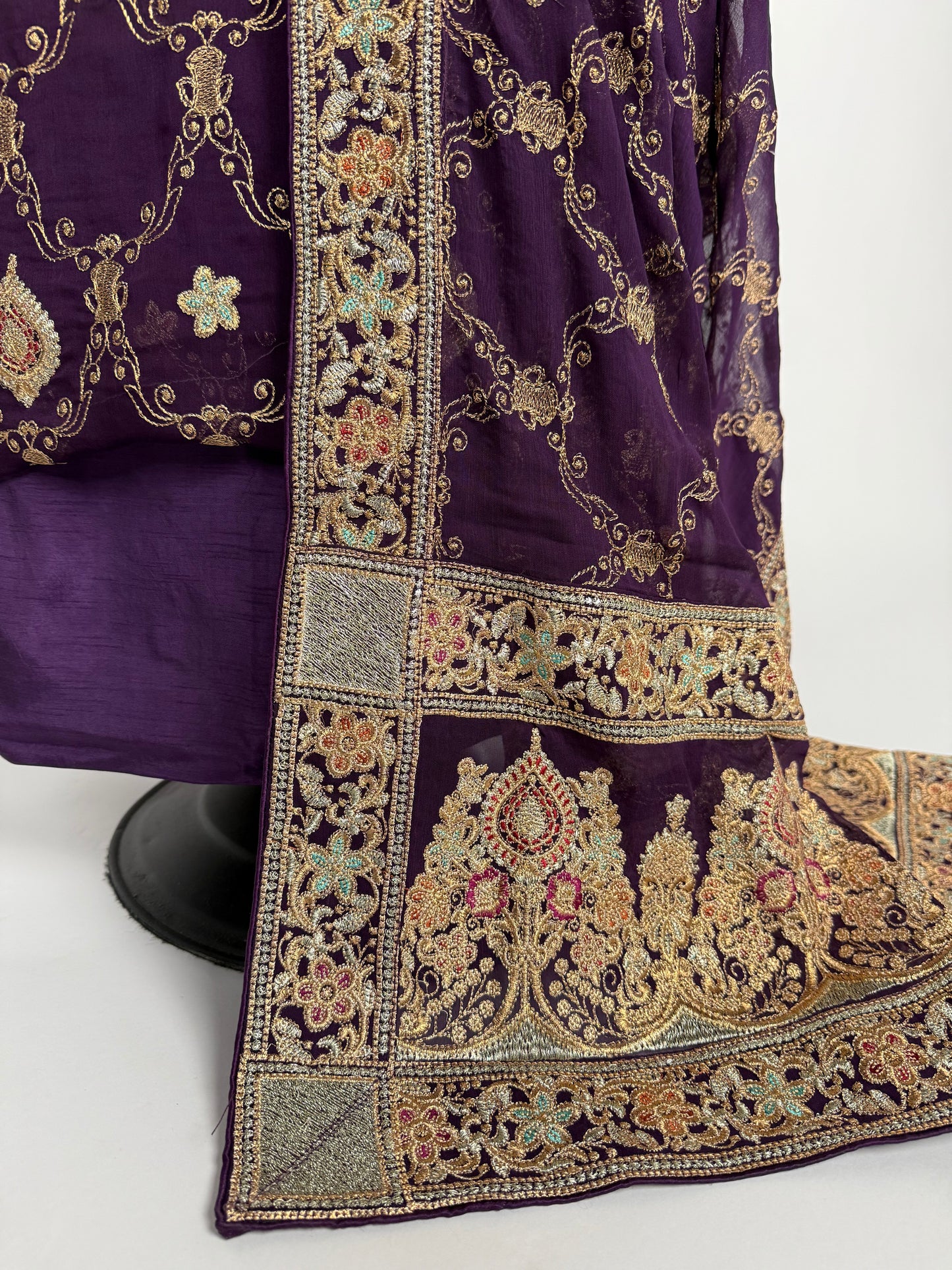 Imperial Purple Zari Chiffon