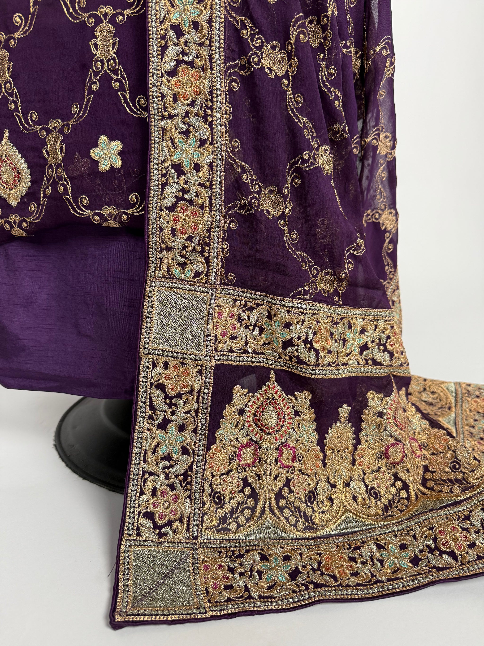 Imperial Purple Zari Chiffon