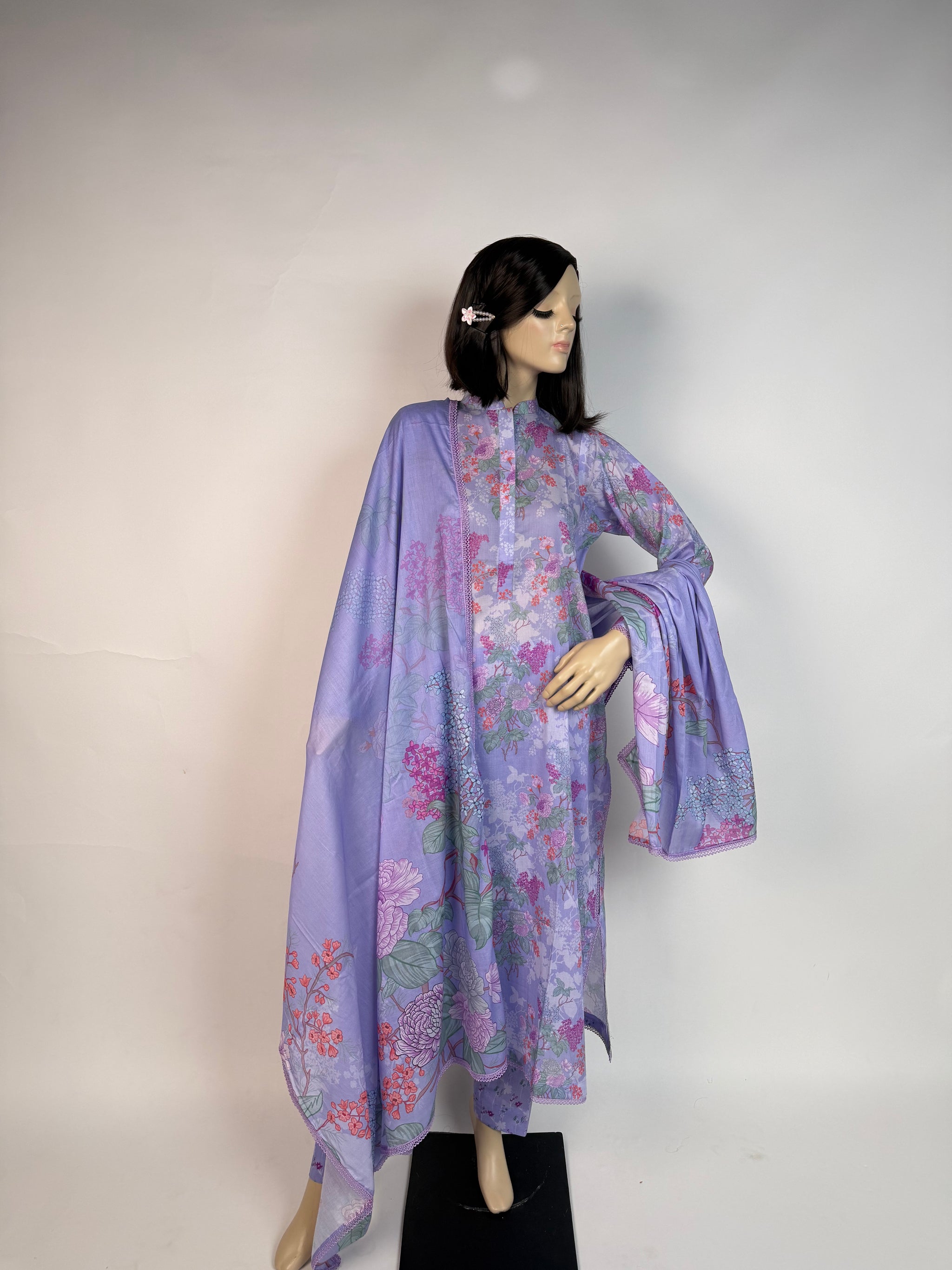 Portia | Lavender Mist 3-Piece Unstitched Summer Lawn with Printed Dupatta