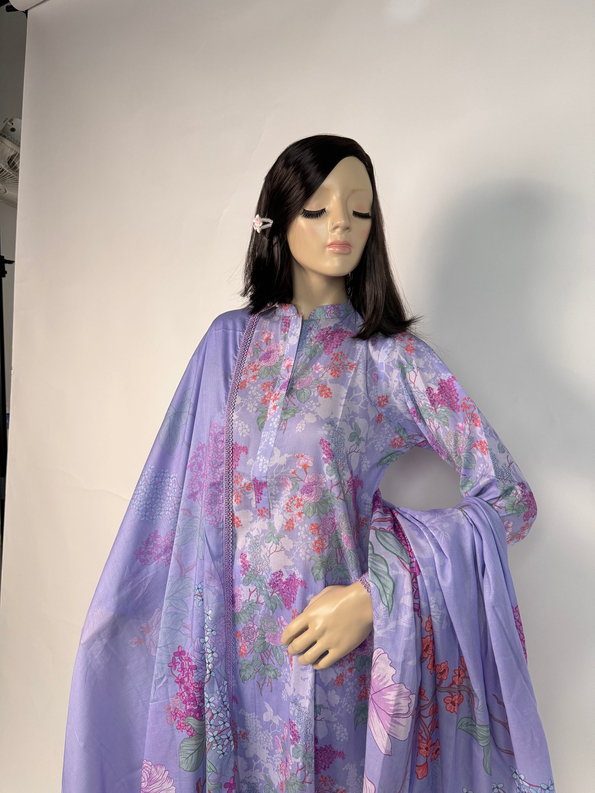 Portia | Lavender Mist 3-Piece Unstitched Summer Lawn with Printed Dupatta