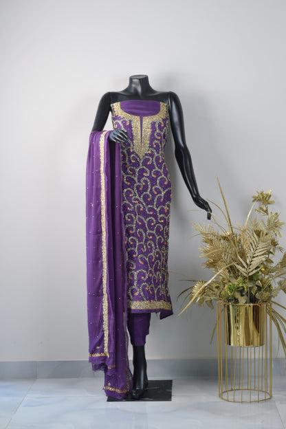 chiffon gotta and Resham  work