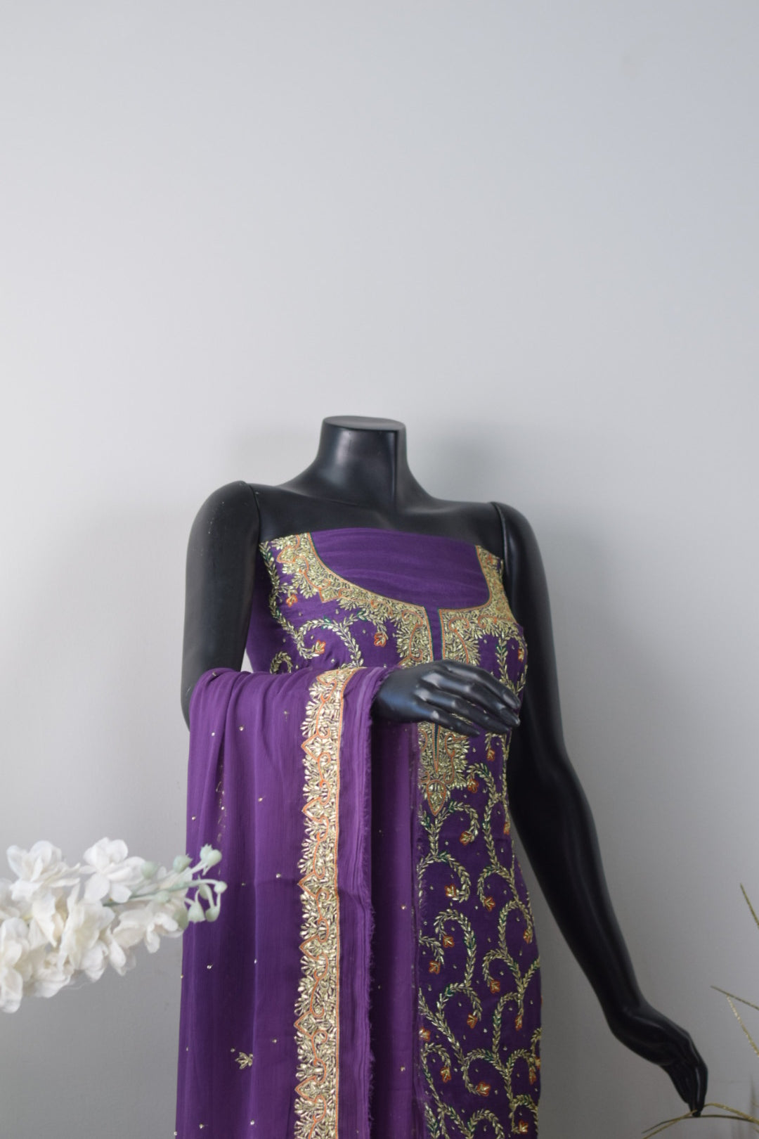 chiffon gotta and Resham  work