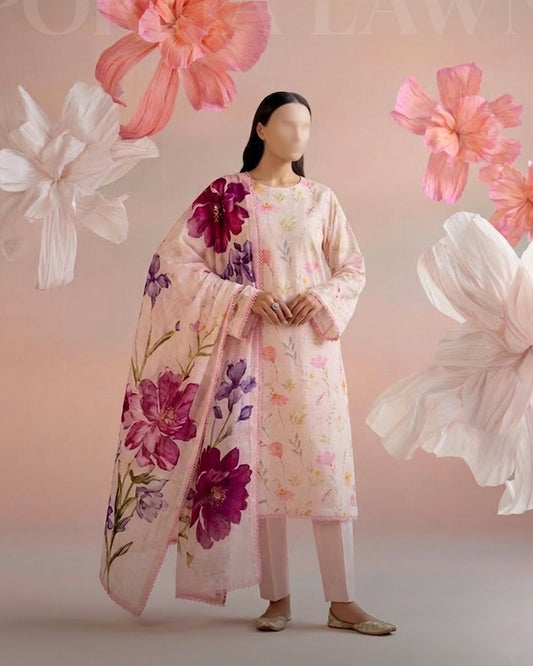 Portia Lawn | Floral Bloom 3-Piece Unstitched Summer Lawn 2026