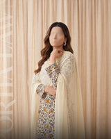 Portia Lawn | Ivory Meadow Floral 3-Piece Unstitched Lawn with Applique Dupatta