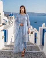 Portia | Ice Blue Frost 3-Piece Unstitched Luxury Chiffon Embroidery